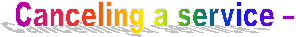 Canceling a service V